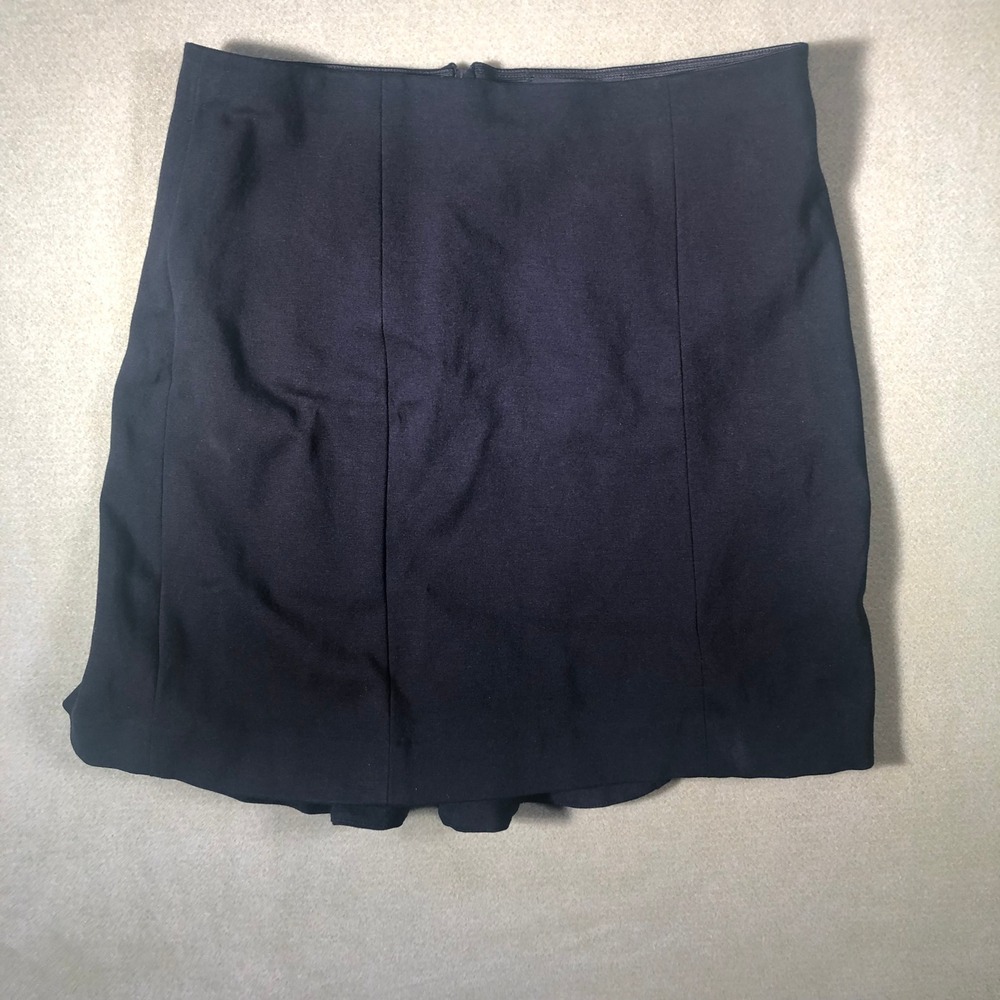 Ann Taylor Skirt Womens 2P Black Petite Ponte Knit Back Zip Solid Pencil Skirt